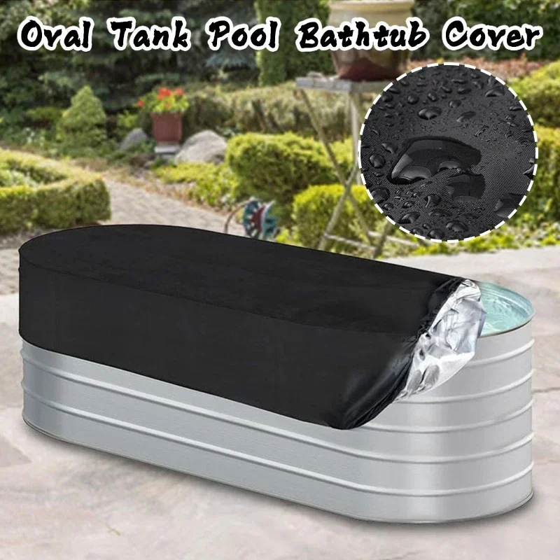 Pool Cover Waterproof - Couverture de piscine extérieure ovale Stock