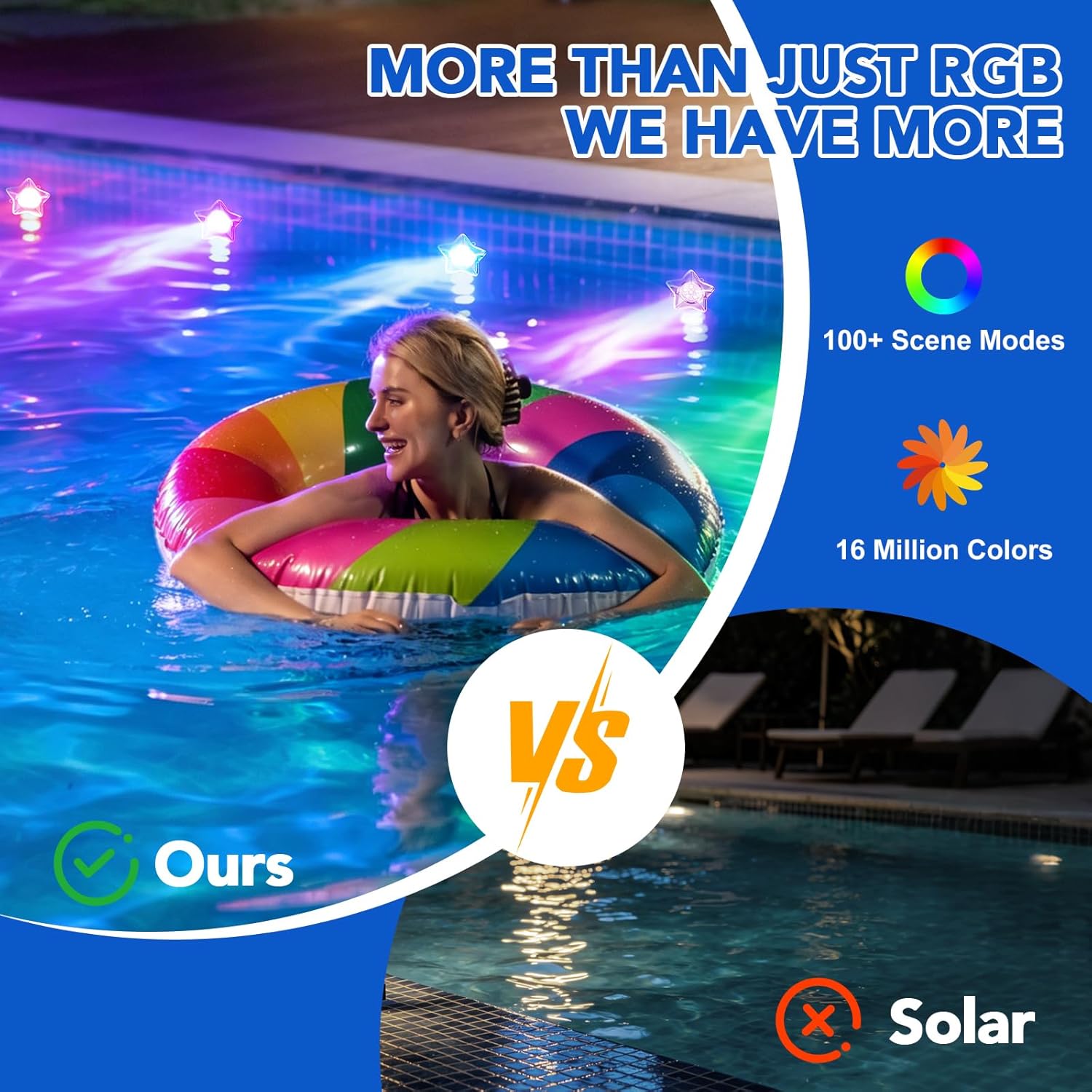 Lampes solaires pour piscine,  - Pool Light Solar Rechargeable avis et prix