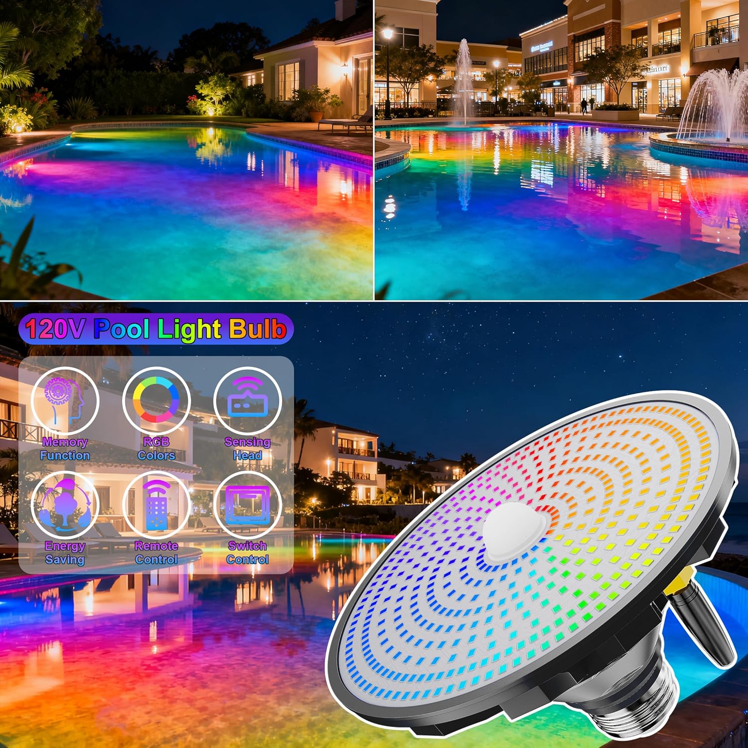 Lampes solaires pour piscine,  - Pool Light Solar Rechargeable avis et prix